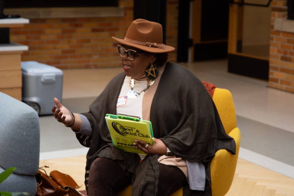 Woman with clipboard